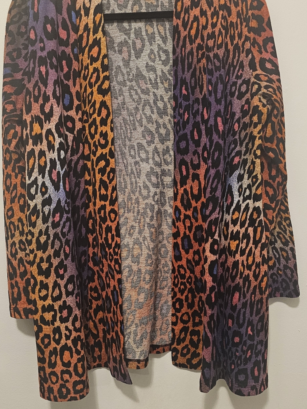 Multi-Color Leopard Print Open-Front Cardigan